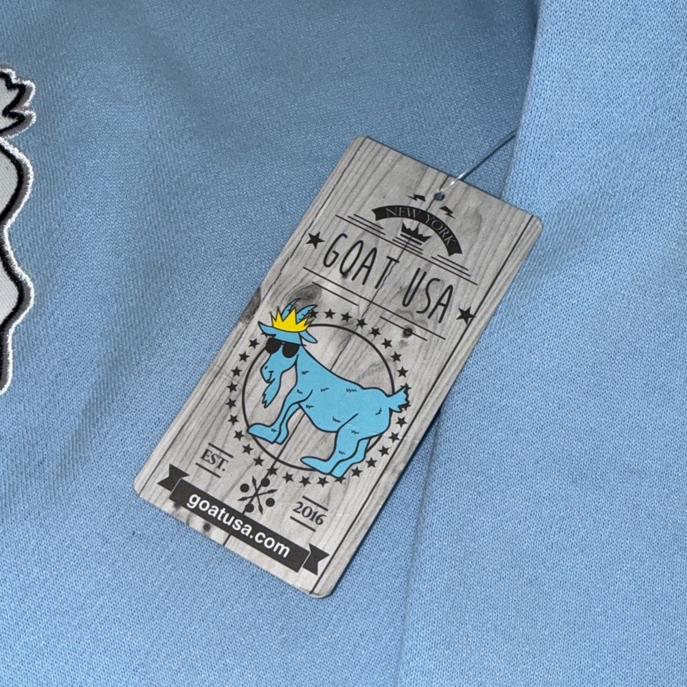 GOAT USA BRAND NEW Light Blue Men's Sweatshirt Sz Sm - Picture 5 of 13
